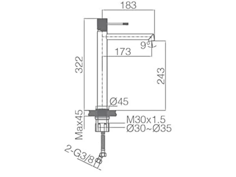 Смесител за мивка Line Brushed Nickel (1)