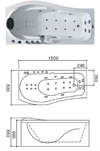 Вана с хидромасаж А101А (1)