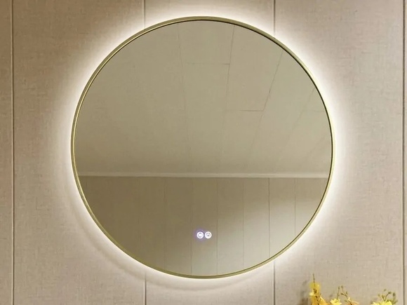 Елегантно LED огледало за баня D800 1855/80 Brush Light Gold