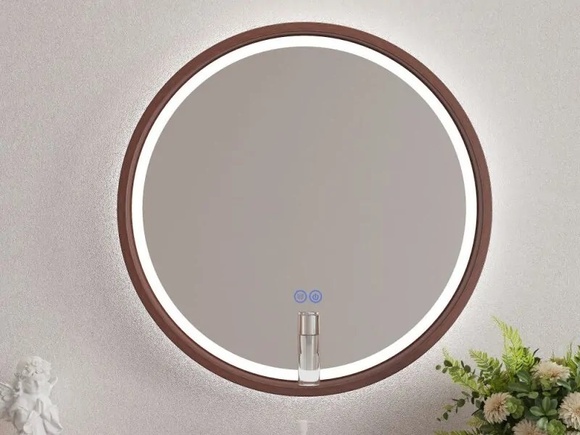 Стилно LED огледало ICL 1857WOODEN-60